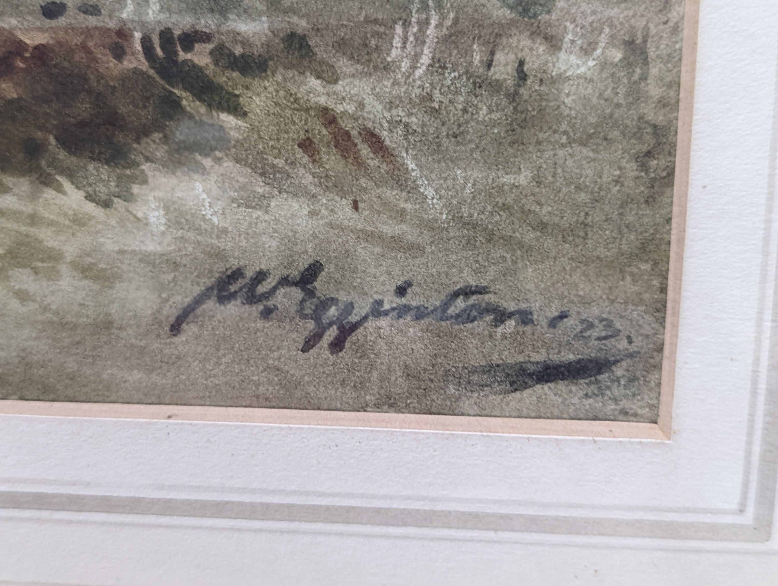 Wycliffe Egginton (1875-1951), watercolour, 'Driving cattle', signed, 36 x 53cm